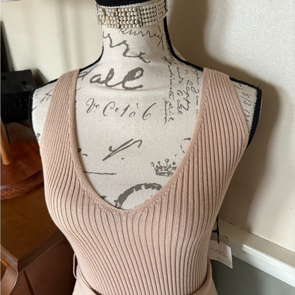 Forever 21 Tan Ribbed Sleeveless Bodycon Midi Dress - Picture 6 of 9